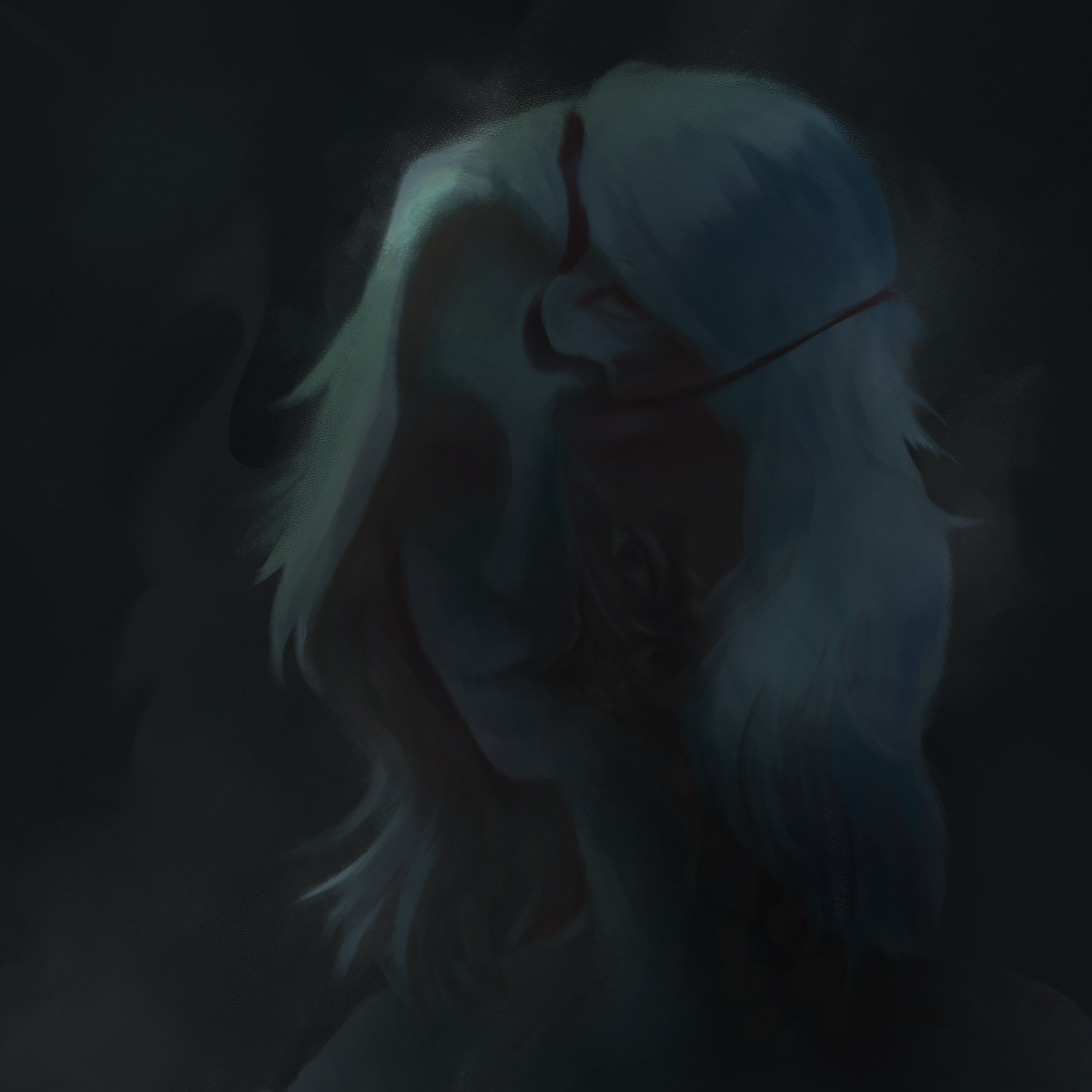 Painted bust in mist, by Avyary.